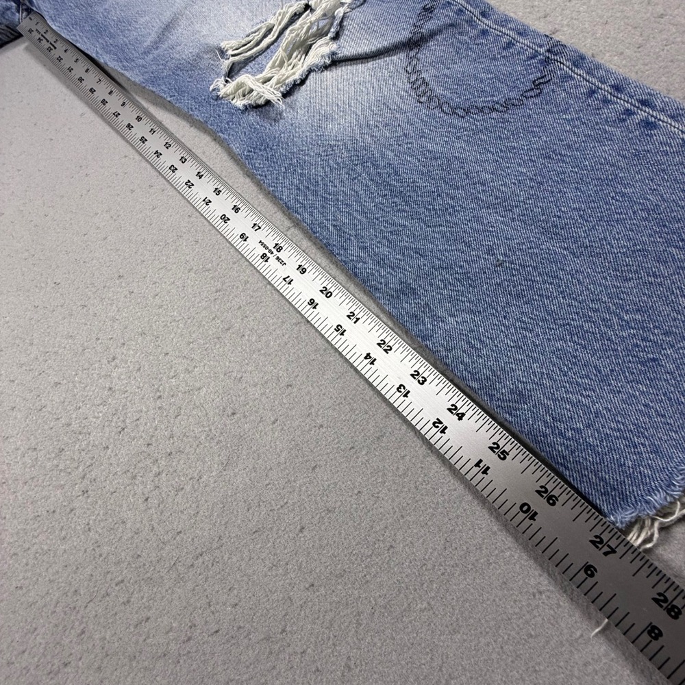 Levis 501 Light Wash Lasso Rope Embroidered Distressed Straight Leg Jeans 26x28 - Picture 7 of 11